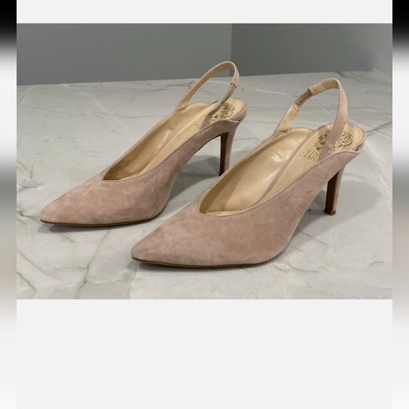 Vince Camuto Genuine Suede Heeled Sling back pump Size 7 - Picture 1 of 8